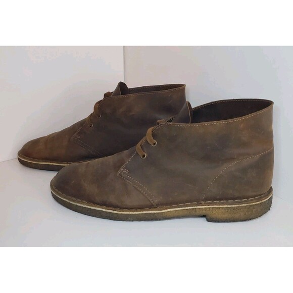 Clarks Men’s Desert Boots Leather Crepe Sole 9.5M Brown Chukka Shoes Classic main image 9